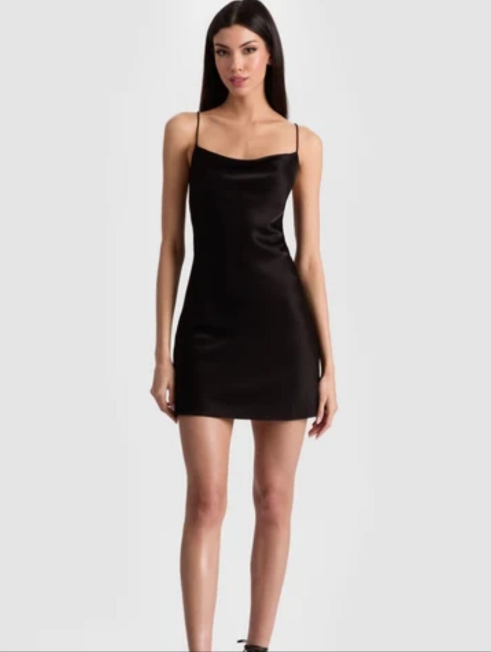 Banana Republic Velvet Cowl Neck Black Slip Dress Size S
